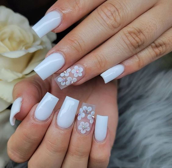 30+ Gorgeous bridal acrylic wedding nails designs ideas 